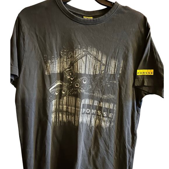 Ponsse T-Shirt Backhoe Forestry Heavy Machinery Logging Black Medium - Picture 1 of 3